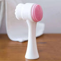 1 cepillo de lavado de cara de silicona de doble cara y cerdas suaves, exfoliación facial, cepillo de limpieza profunda de poros