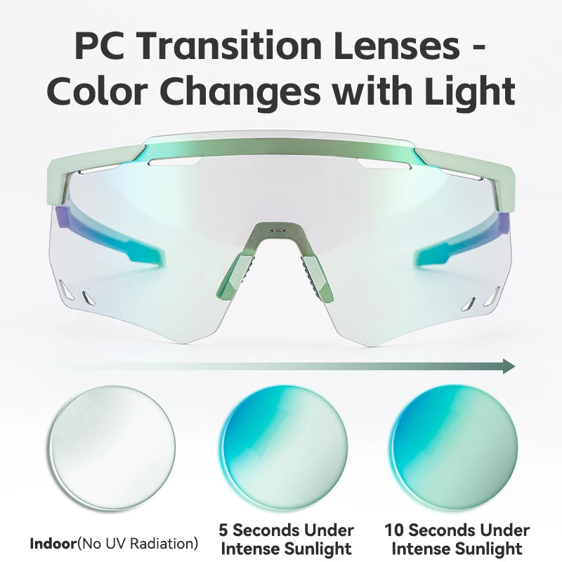 ROCKBROS-gafas de sol polarizadas y fotocromáticas para ciclismo, lentes deportivas para bicicleta de montaña y carretera, protección UV400