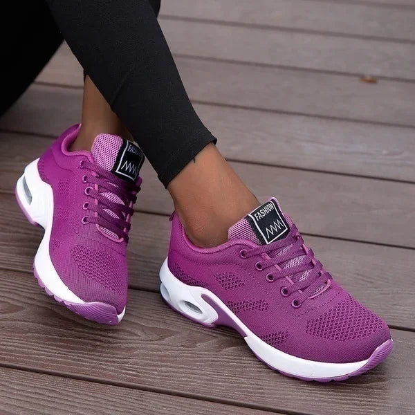Zapatillas de deporte informales con plataforma para mujer, zapatos de malla transpirables para correr, Tenis deportivos gruesos de verano, zapatos vulcanizados de lujo 2024