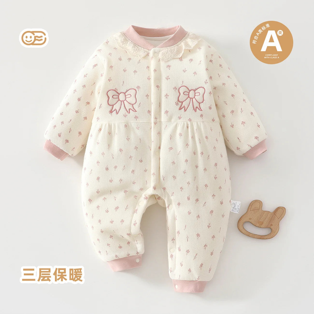 Conjunto de Ropa para Bebé Recién Nacido, Otoño Invierno, Mono de Encaje Bonito, Ropa para Salir, 80g de Algodón, Manga Larga, Estilo Casual