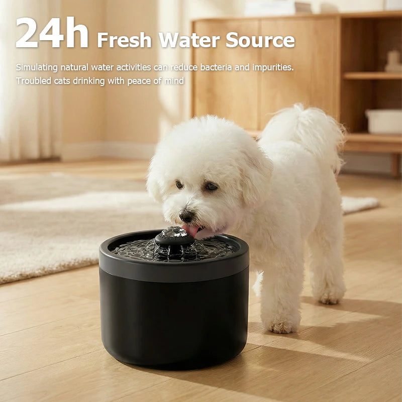 Bebedero Automático para Gatos y Perros de 1.8L/60.87oz, Dispensador de Agua Silencioso con Filtro para Mascotas Pequeñas, Tazón de Agua Interior Antideslizante