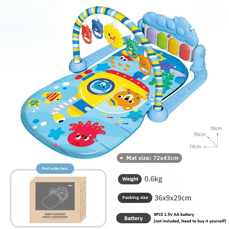 Soporte de Fitness para bebé, gimnasios y manteles de juegos de dibujos animados, estante de música, alfombra de educación temprana para bebé, estera de juego para gatear, regalos de 0 a 36 meses