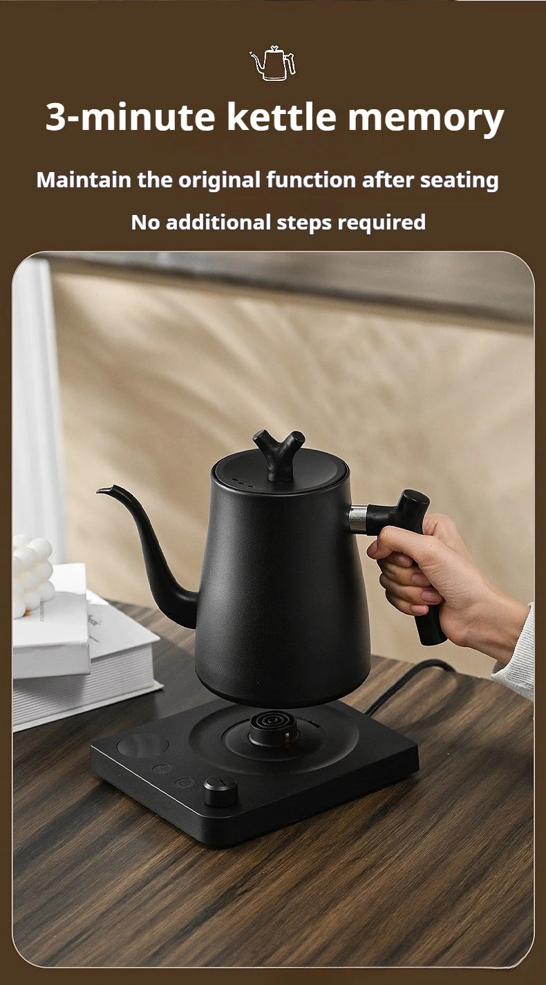 Hervidor Eléctrico Gooseneck de 1L: Control Inteligente de Temperatura para Café de Goteo, Ebullición Rápida, Acero Inoxidable, 110V y 220V