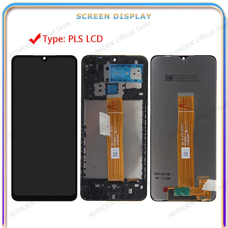 Pantalla LCD de 6,5 pulgadas para Samsung Galaxy A12 A125 A12 Nacho A127 M12 M127, Panel de montaje de digitalizador con pantalla táctil LCD, piezas de reparación