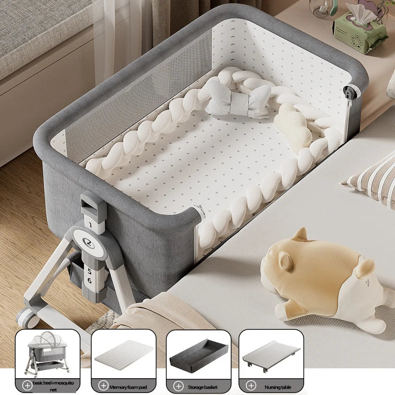 Cuna Multifuncional Segura para Bebés, Plegable, con Función de Balanceo, para Colocar Junto a la Cama, Portátil, para Recién Nacidos, para una Vida Familiar Más Sencilla