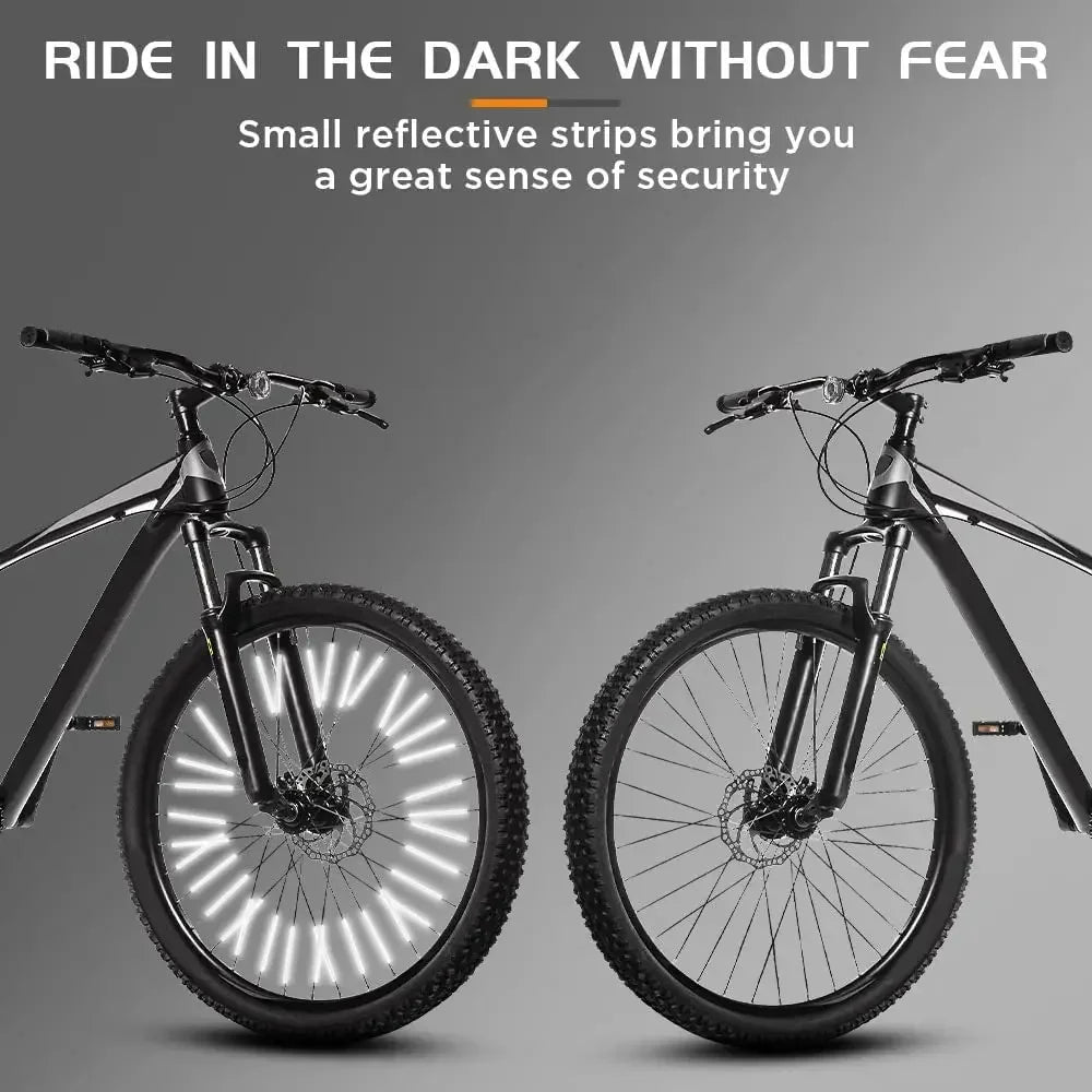 12 Uds radios de rueda de bicicleta pegatina reflectante tubo advertencia luz de seguridad DIY Reflector de ciclismo tubos reflectantes gran oferta