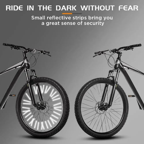 12 Uds radios de rueda de bicicleta pegatina reflectante tubo advertencia luz de seguridad DIY Reflector de ciclismo tubos reflectantes gran oferta