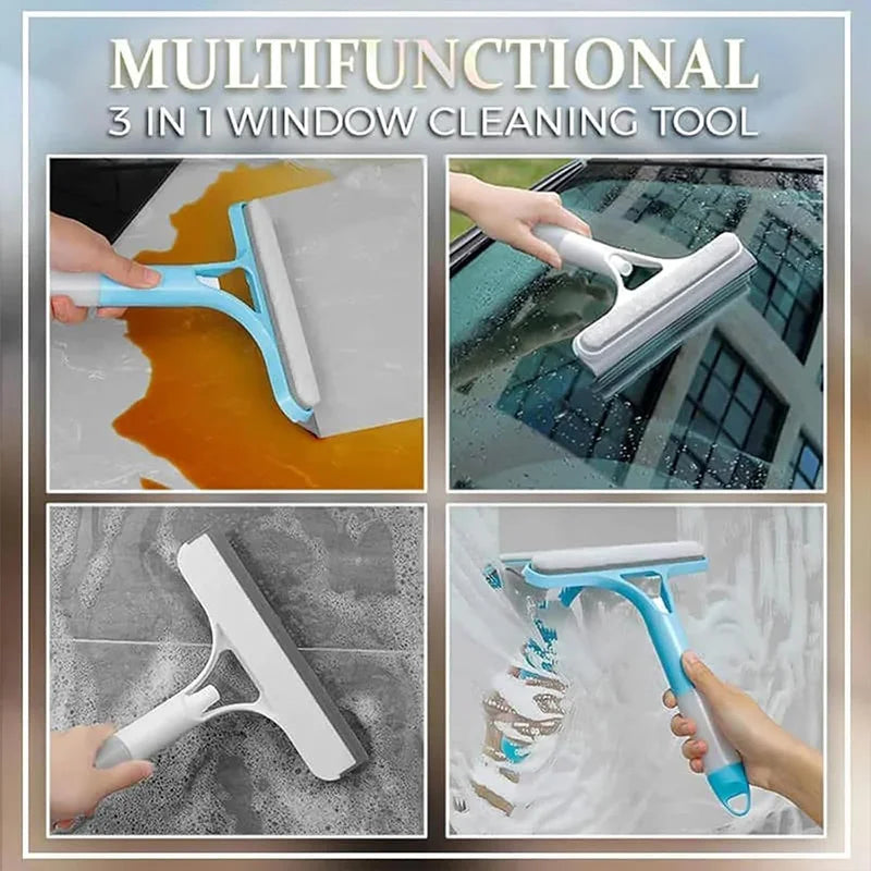 Limpiador de Vidrios Multiusos 3 en 1 con Rociador para Azulejos, Paredes de Ducha, Espejos, Baños, Ventanas de Automóviles, Uso Doméstico
