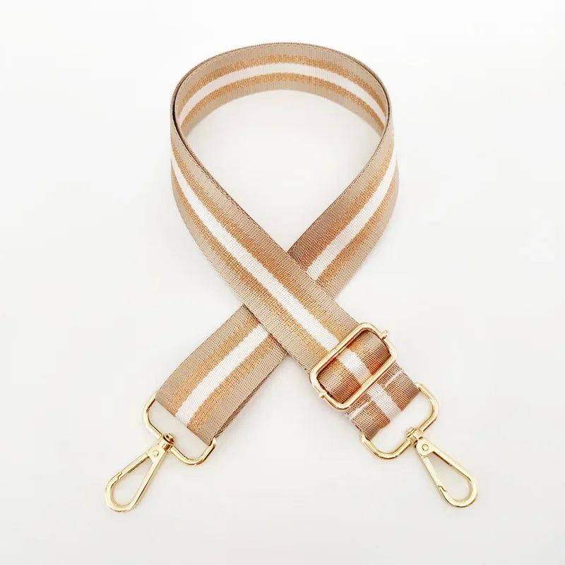 Correa de Hombro Universal para Bolso con Rayas, Correa de Repuesto Ajustable para Llevar Cruzado con Cierre Metálico, Accesorios Multicolor para Bolsos