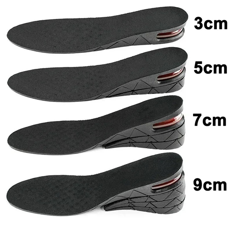 Plantilla de elevación de cojín de zapato de aire para hombres y mujeres, plantilla Invisible Variable de 3-9cm, plantillas para aumentar la altura, almohadilla de soporte más alta de corte ajustable
