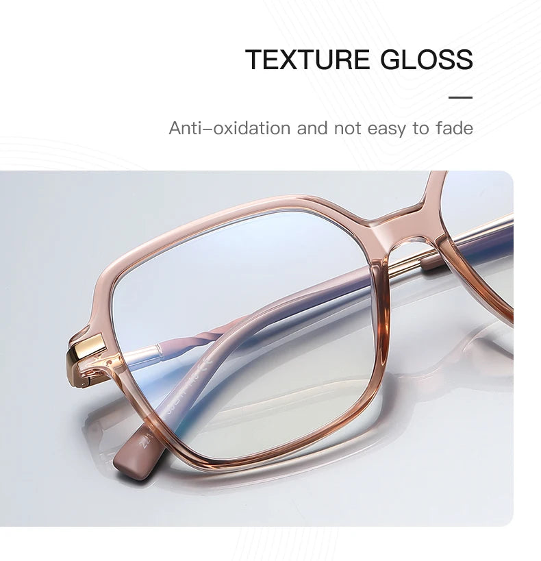CLLOIO, gafas de lectura poligonales personalizadas de primera calidad, gafas de miopía a la moda para mujer, gafas graduadas con bloqueo de luz azul