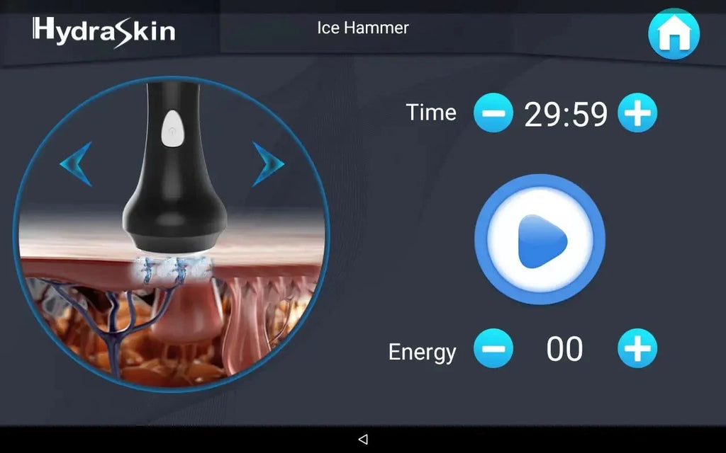 7 en 1 Analizador inteligente de azul hielo Máquina facial multifunción Diamond Hydra Dermoabrasión Facial Aquafacial