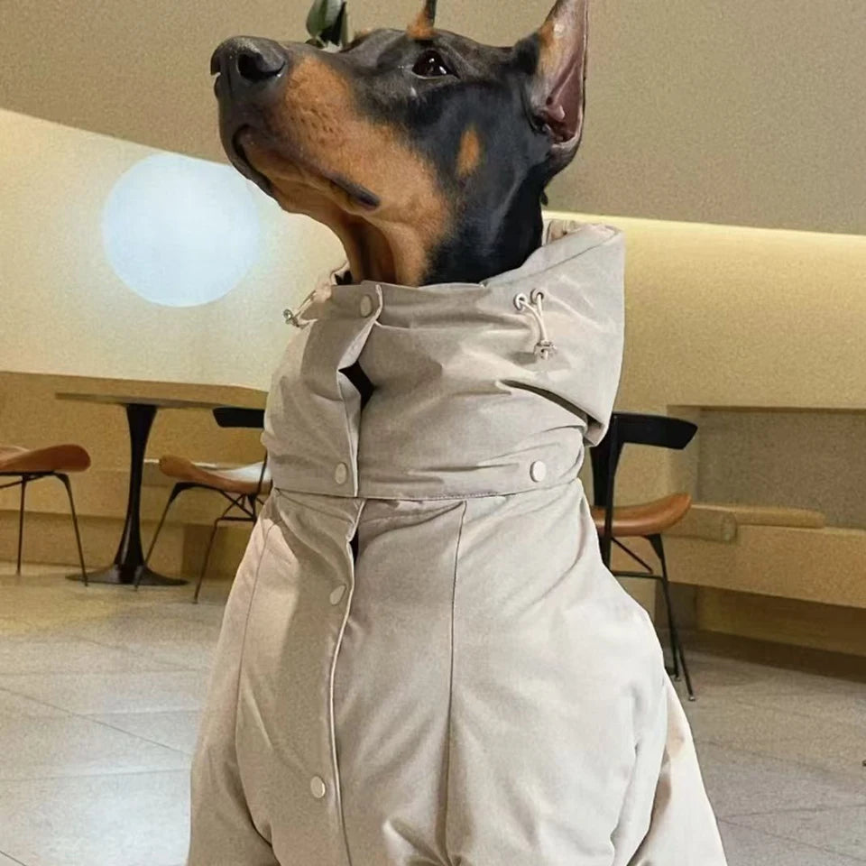 FATHIN Chaqueta acolchada de algodón a prueba de viento para invierno para perros grandes Doberman Pastor Alemán Malamute Alaska Abrigo cálido para exteriores