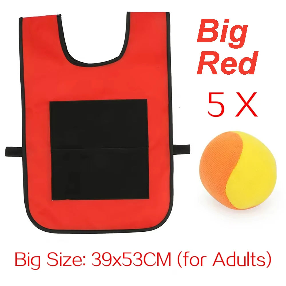 Chaleco de juego de pelota Dodge pegajoso, juguete para deportes al aire libre, Jersey, accesorios de tela, captura de pelotas de forro polar suave, seguro para niños, adolescentes y adultos