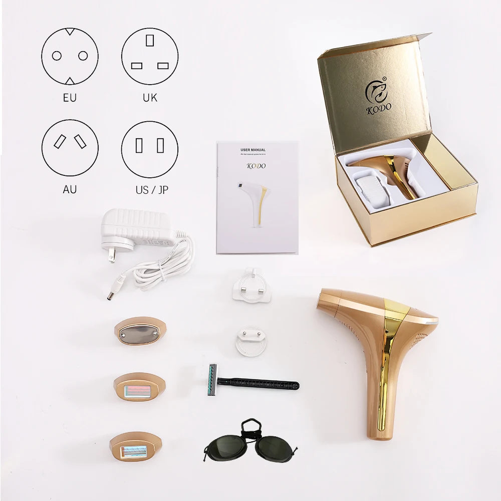 KODO 2026 Depiladora Láser de Hielo de Alta Gama, Personalizable, Depilación Láser Permanente IPL, Fotoepiladora Indolora 4 en 1 para Rostro y Cuerpo
