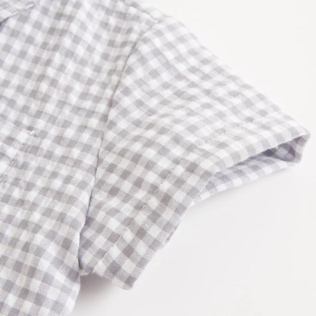 Monos de Verano de Algodón para Bebés, Ropa de Bebé a Cuadros de Manga Corta