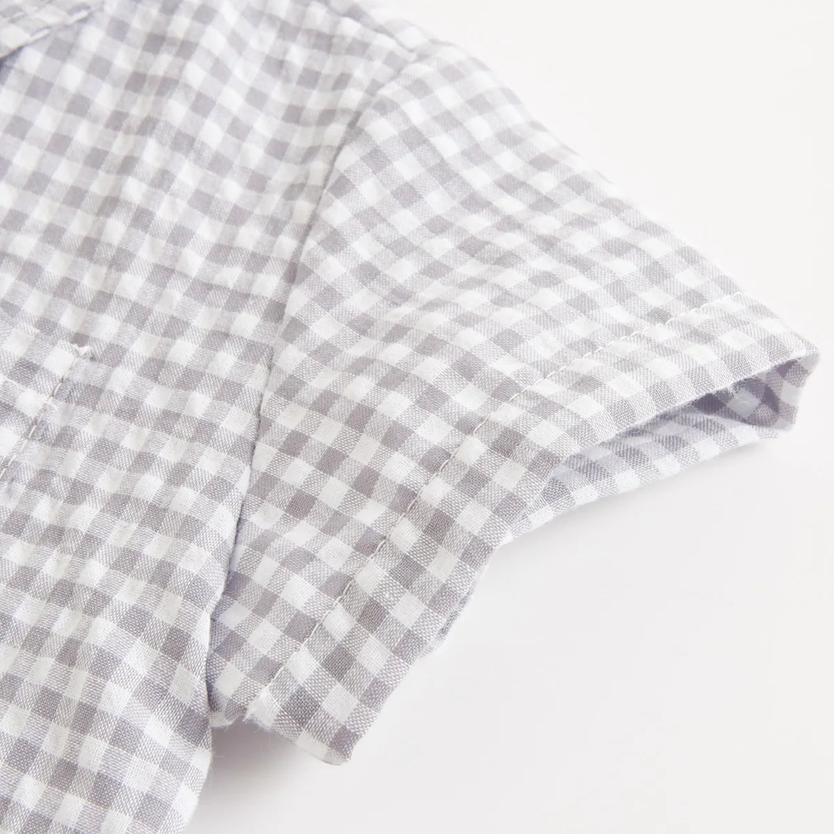Monos de Verano de Algodón para Bebés, Ropa de Bebé a Cuadros de Manga Corta