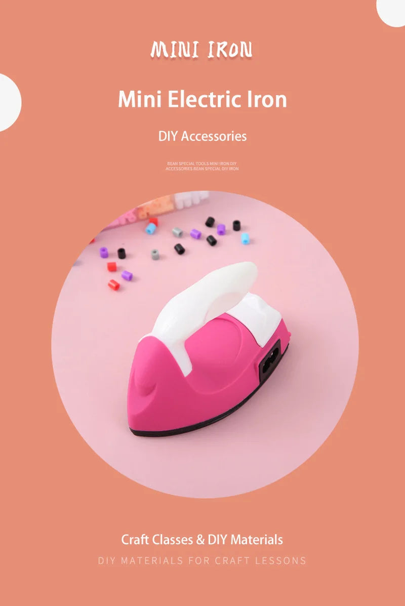 Mini hierro con enchufe europeo hecho a mano, herramienta de cuentas con fusible para manualidades, herramientas de costura de hierro creativas para planchar ropa, dispositivo de lavandería