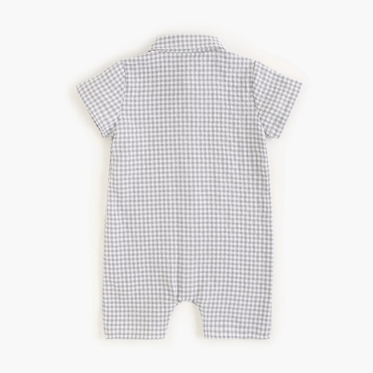 Monos de Verano de Algodón para Bebés, Ropa de Bebé a Cuadros de Manga Corta