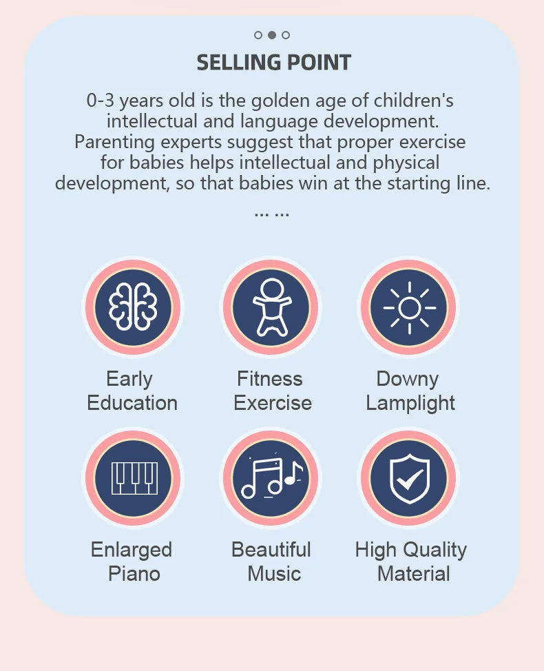 Soporte de Fitness para bebé, juego de música, juguetes de actividades de gimnasio, manta para gatear de Piano para recién nacido, almohadilla de juego de Pedal, regalos de educación temprana de 0 a 36 meses