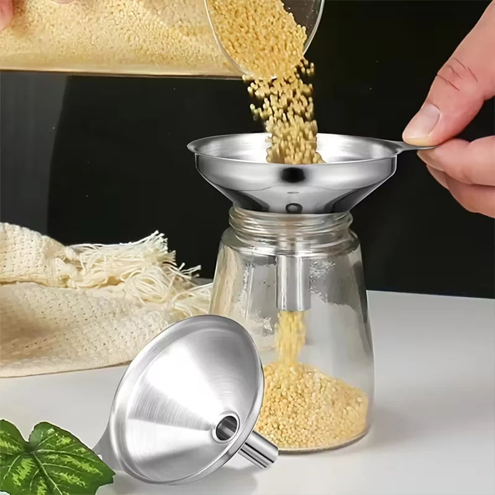 Embudos de acero inoxidable de calidad alimentaria, mini embudos de cocina para transferir aceites esenciales y líquidos, 3/4 piezas