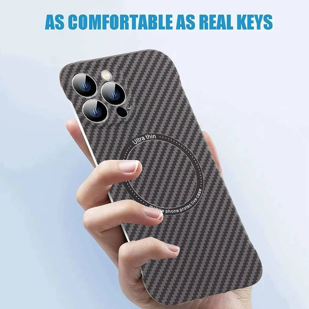 Funda de teléfono sin marco, funda protectora de teléfono portátil ultraligera con carga inalámbrica magnética, funda protectora para teléfono