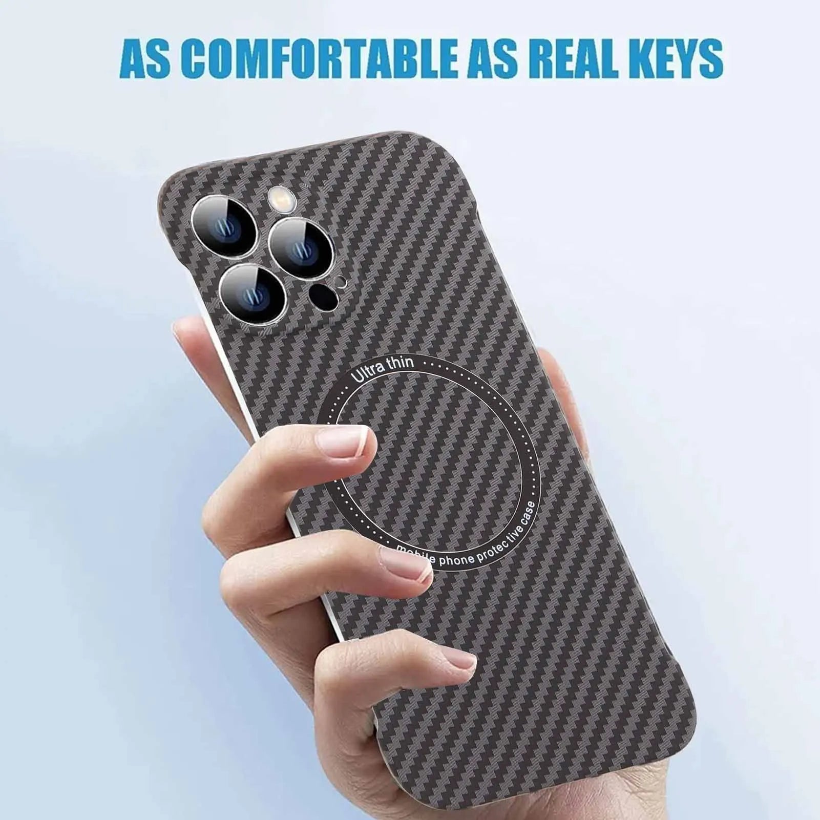 Funda de teléfono sin marco, funda protectora de teléfono portátil ultraligera con carga inalámbrica magnética, funda protectora para teléfono