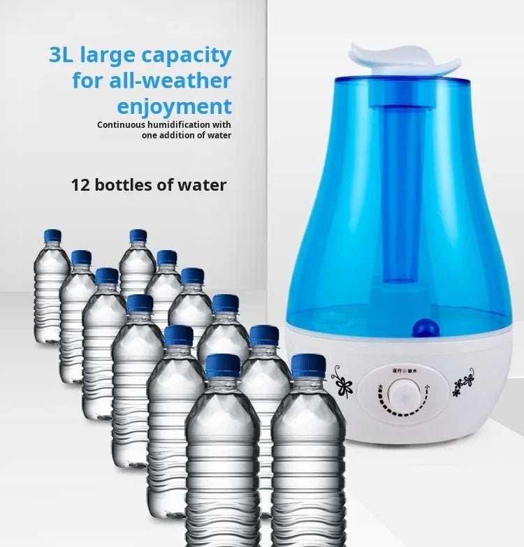 Humidificador de dormitorio para el hogar, difusor hidratante atomizador de gran volumen de niebla con doble pulverización, Mini purificador de aire aromático ultrasónico