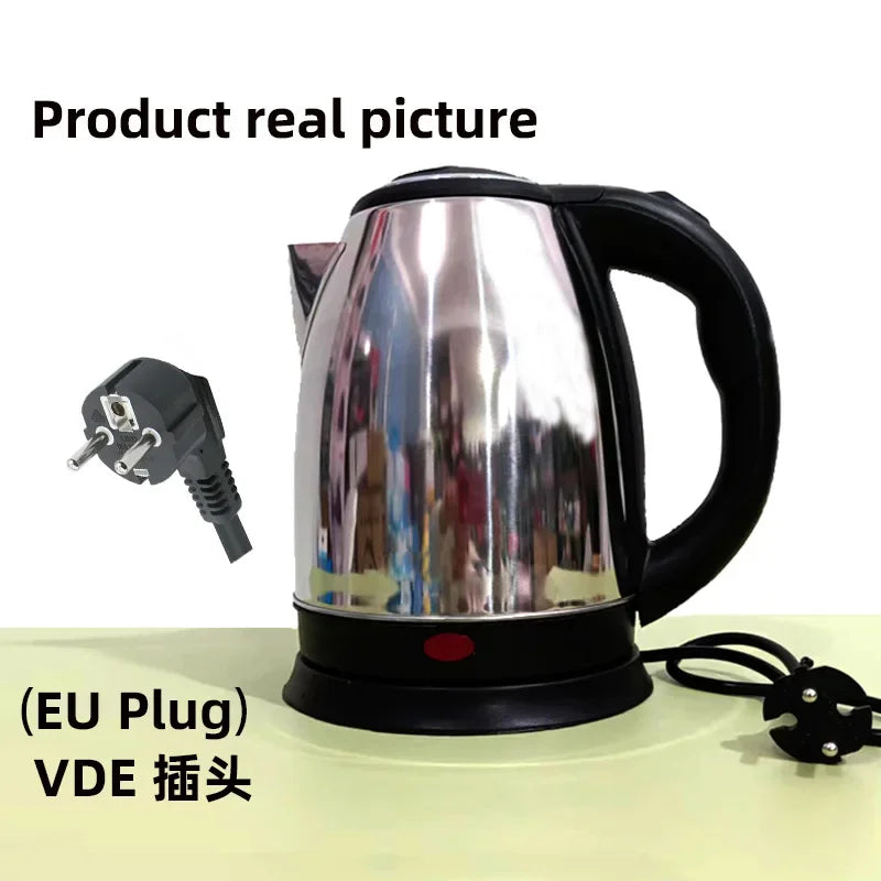 Hervidor eléctrico de acero inoxidable de 2,0 L, Base gris plateada, separación, resistente a la oxidación, duradero para el hogar, la oficina durante los viajes