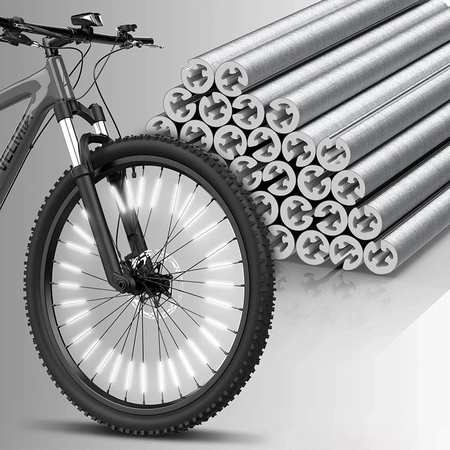 12 Uds radios de rueda de bicicleta pegatina reflectante tubo advertencia luz de seguridad DIY Reflector de ciclismo tubos reflectantes gran oferta