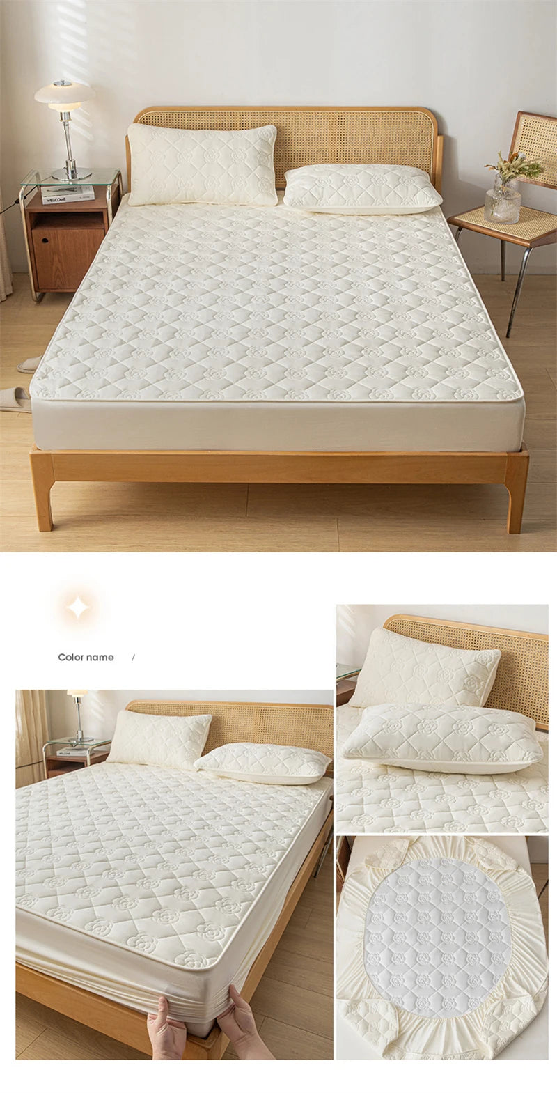 Funda protectora de colchón 100% impermeable, sábana bajera de algodón hipoalergénica, transpirable, suave, funda para almohadilla de cama de tela de aire 3D