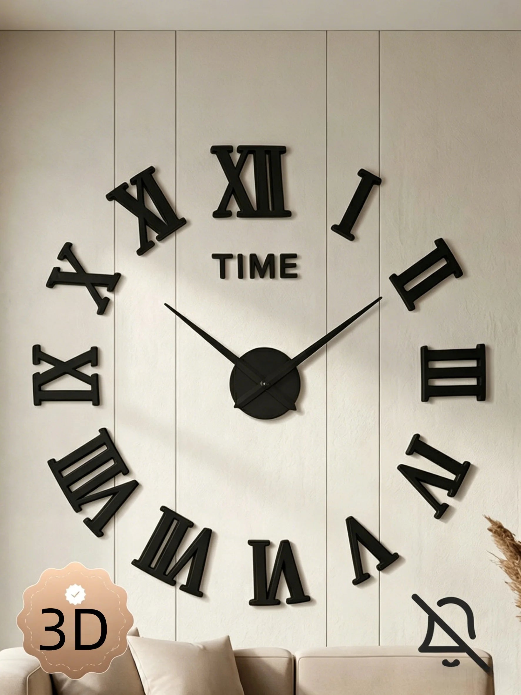 Reloj de pared con espejo acrílico de Número Romano grande 2D/3D, pegatina de moda DIY, relojes de cuarzo, reloj, decoración del hogar, pegatinas para el salón