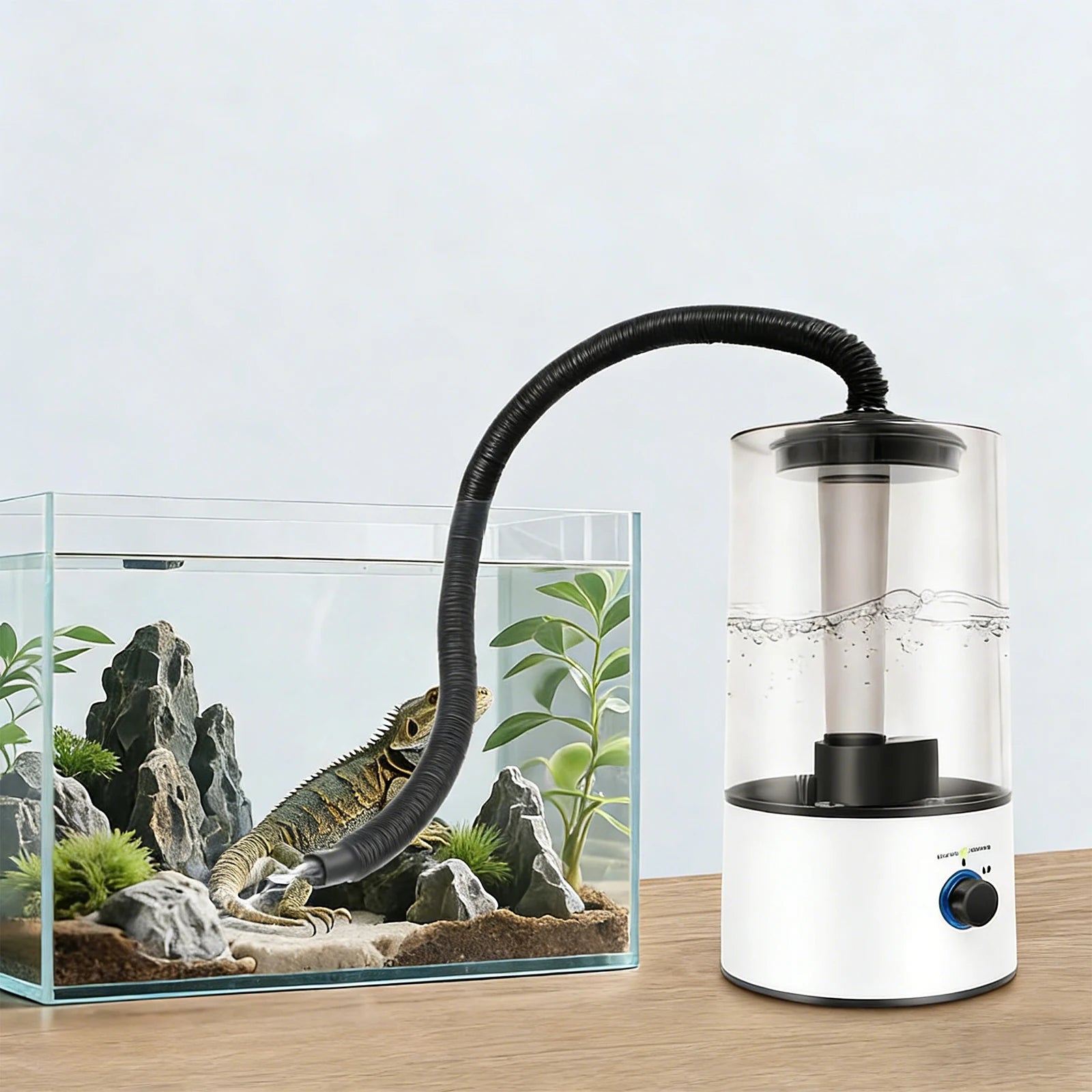 Humidificador para Reptiles de 4L con Manguera de Extensión, 110V, Nebulizador Automático para Tortugas y Reptiles, Sistema de Nebulización para Terrarios, Suministros para Mascotas
