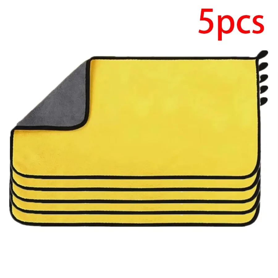 Toallas de limpieza de microfibra para coche, 1/2/3/6/10 Uds., 30x60cm, suaves, de secado rápido para espejos y ventanas, trapos de limpieza, paño de lavado de doble capa