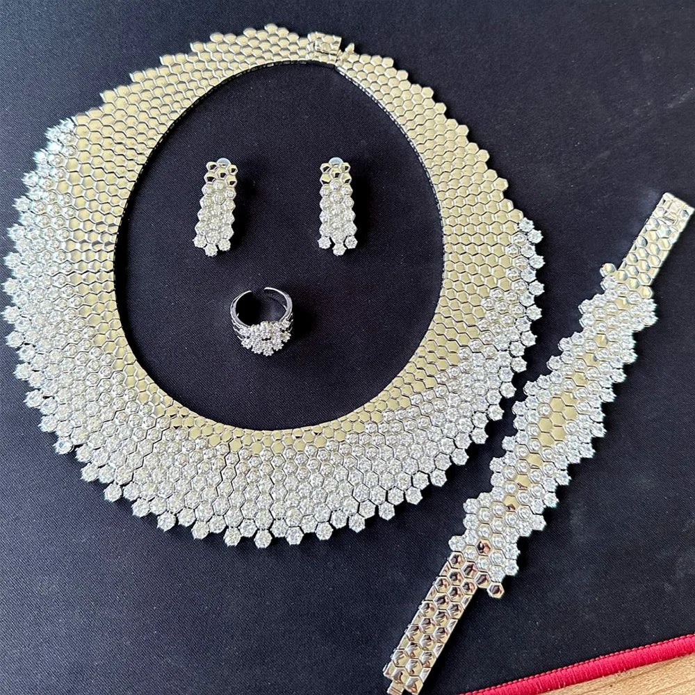 GODKI Nuevo Conjunto de Joyería Africana de Lujo con Hojas de Arce, 4 Piezas, para Mujer, Boda, Fiesta, Circonita Cúbica, Joyería Nupcial India