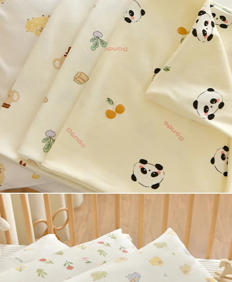 Almohada transpirable de algodón con dibujos animados para bebés y niños, almohada para recién nacidos, almohada para siesta para jardín de infantes, adecuada para uso diario, 30x50cm