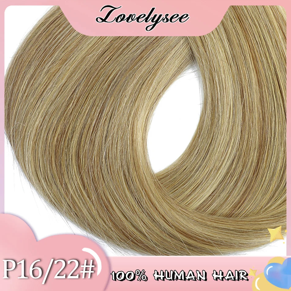 Lovelysee 3/4 media peluca de cabello humano con Clip en extensiones de cabello cabello Remy liso sedoso Color marrón suave 150% 180% peluca para mujeres