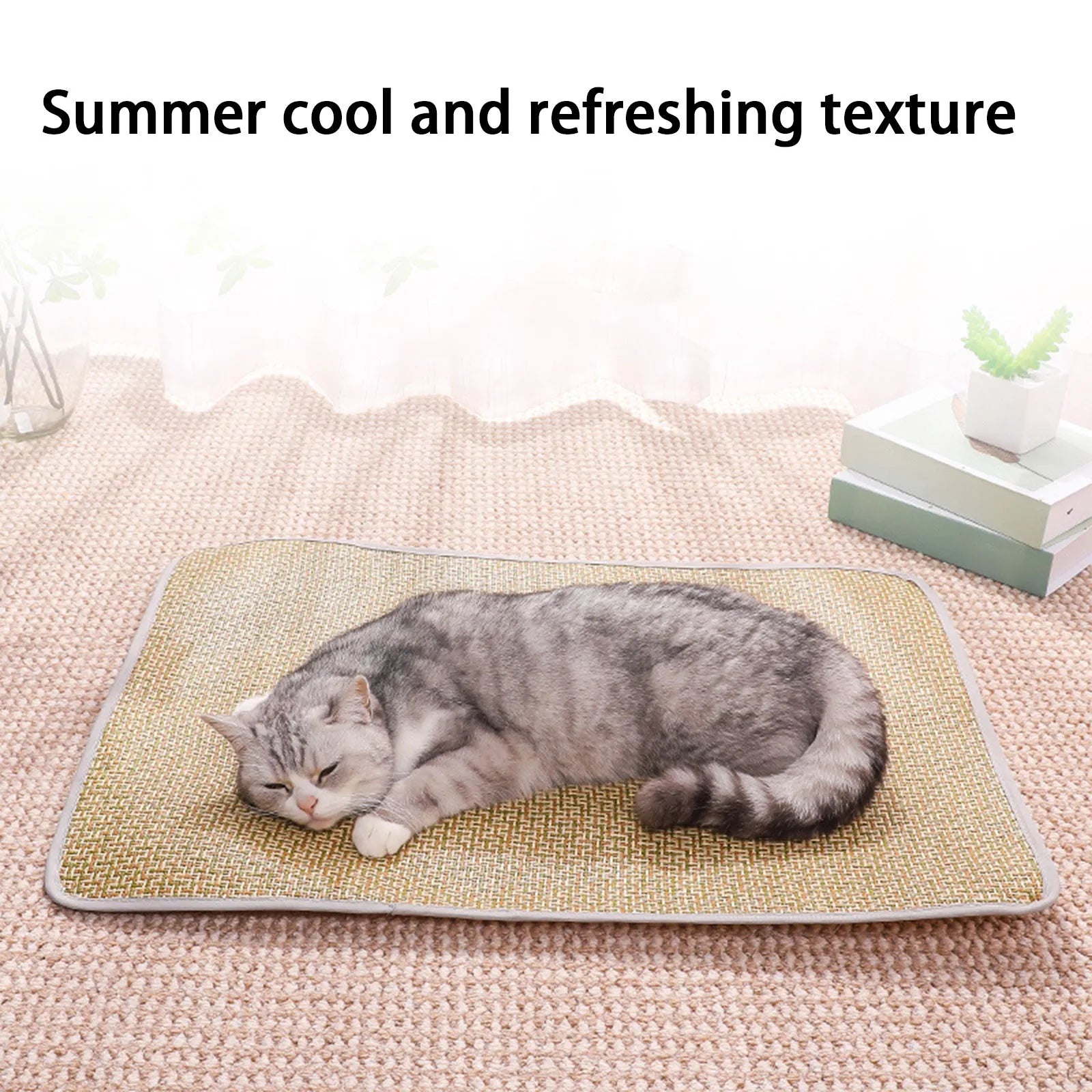 Almohadilla de Gel refrescante de verano para perros y gatos, estera antideslizante para mascotas, ropa de cama de bambú lavable con alivio del calor, uso interior y exterior