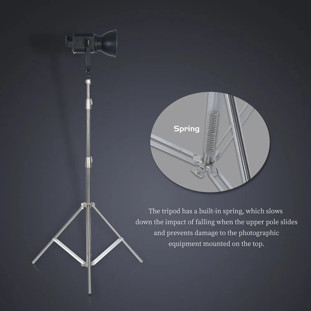 Trípode de 2,9 M, trípode grande súper estable, soporte de luz plegable, marco de elevación, ruedas, Softbox de fotografía, estudio fotográfico de acero inoxidable