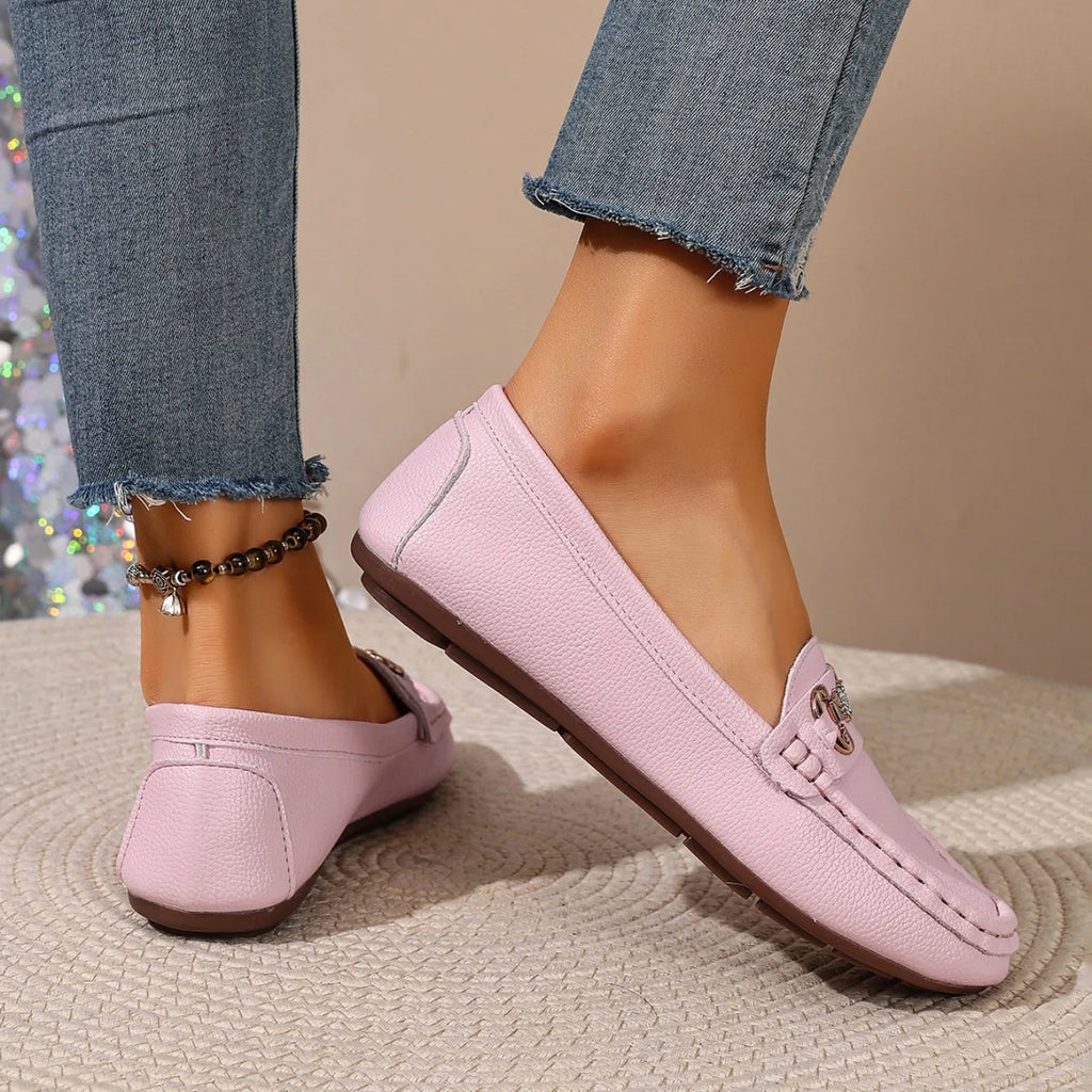 2026 nuevos zapatos planos de mujer primavera otoño Casual Slip on zapatos Mary Jane zapatillas de deporte de moda mujeres punta redonda sólida suela suave mocasines planos