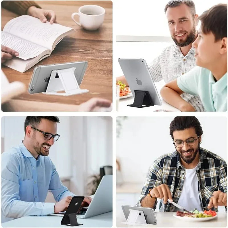 Soporte portátil de escritorio para teléfono móvil, Mini soporte de escritorio Universal, soporte ajustable para todos los teléfonos inteligentes, pantalla de tableta