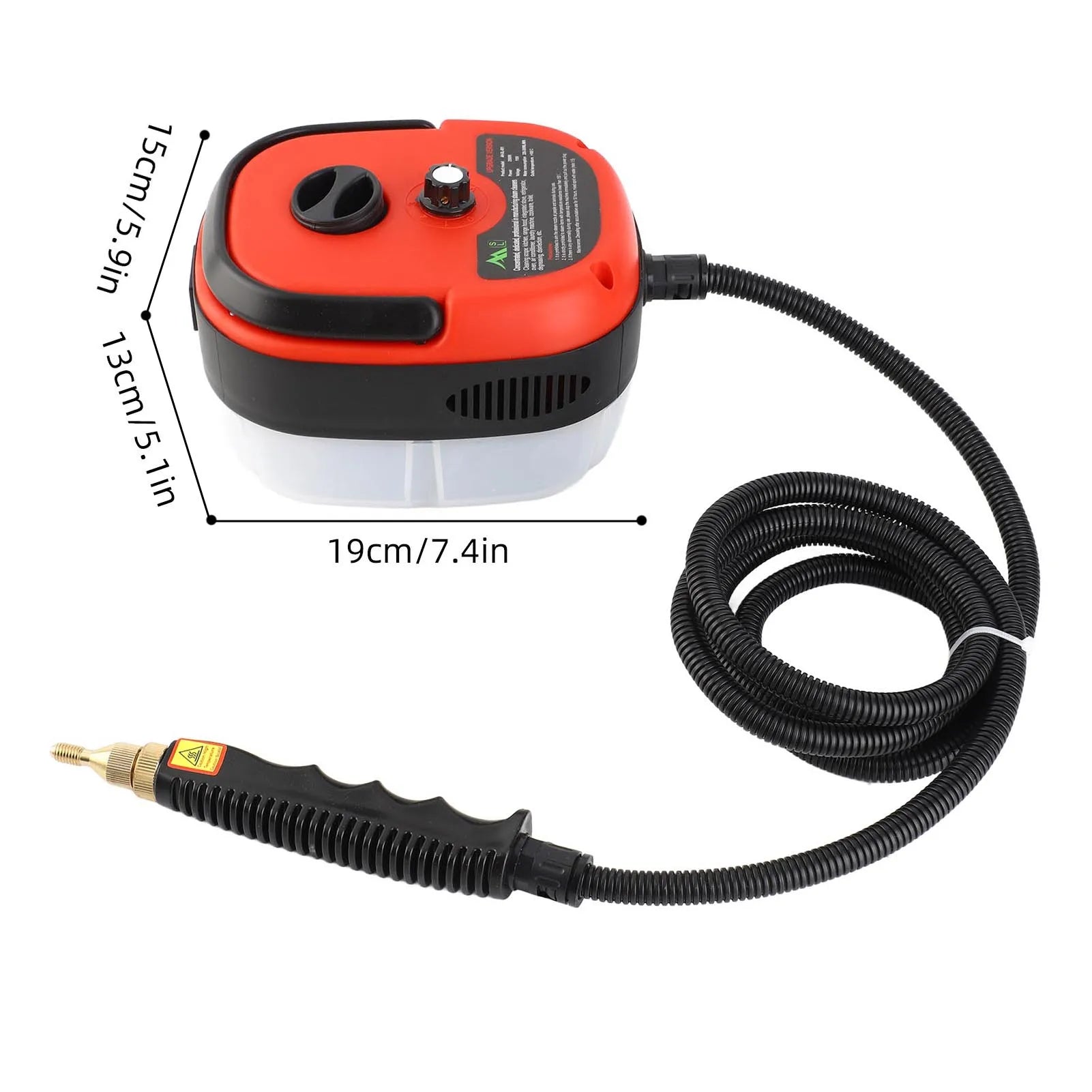 Limpiador a Vapor Portátil de Mano, 1500W, Alta Temperatura, Máquina de Limpieza a Vapor a Presión con Cabezales de Cepillo para Muebles de Cocina