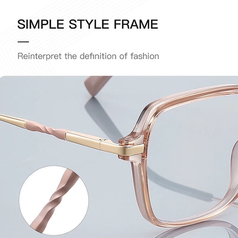 CLLOIO, gafas de lectura poligonales personalizadas de primera calidad, gafas de miopía a la moda para mujer, gafas graduadas con bloqueo de luz azul