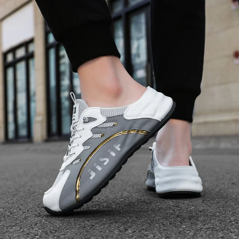 Zapatos informales ligeros y transpirables para hombre, medias zapatillas antideslizantes, zapatos perezosos, zapatillas cómodas para caminar, verano