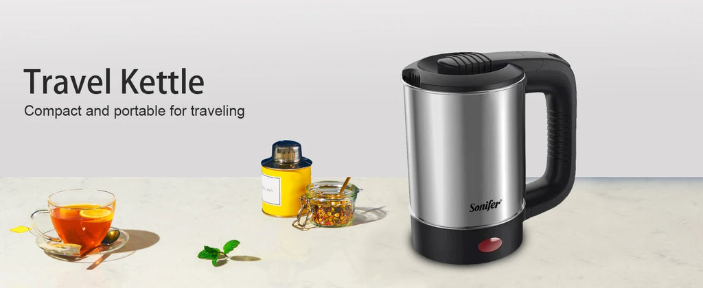 Hervidor eléctrico portátil de viaje, mini tetera/café, compacto y duradero. Perfecto para viajar