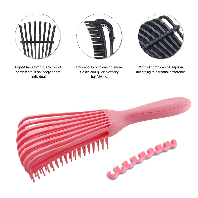 Cepillo para el cabello, cepillo para desenredar, masaje del cuero cabelludo, peine para el cabello para mujeres, cepillo para desenredar el peinado, herramienta de cuidado de salón de peluquería rizado