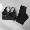 Conjunto de Yoga transpirable para mujer, traje deportivo de 2 uds, ropa de gimnasio, ropa de entrenamiento, Top corto de gimnasia, Legging de cintura alta, conjunto de sujetador de Fitness, trajes deportivos