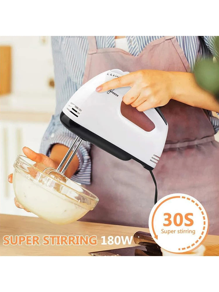 Mezcladora manual eléctrica de 7 velocidades, mezcladora automática portátil para mezclar huevos, crema y masa de pastelería