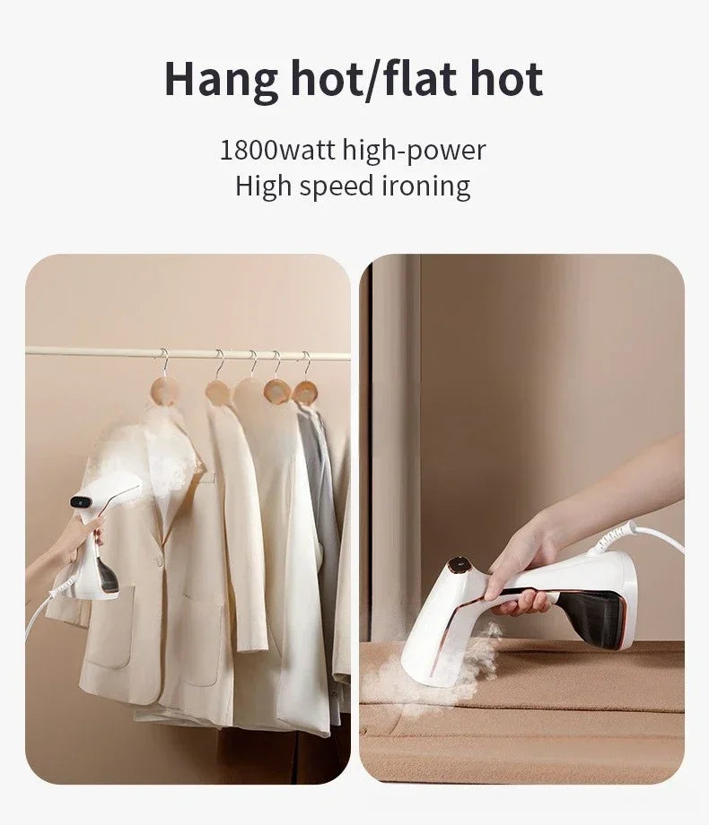 Plancha de vapor portátil para ropa, 1800W, ajuste de 3 niveles, plancha de vapor de calentamiento rápido, portátil, adecuada para uso doméstico y en viajes