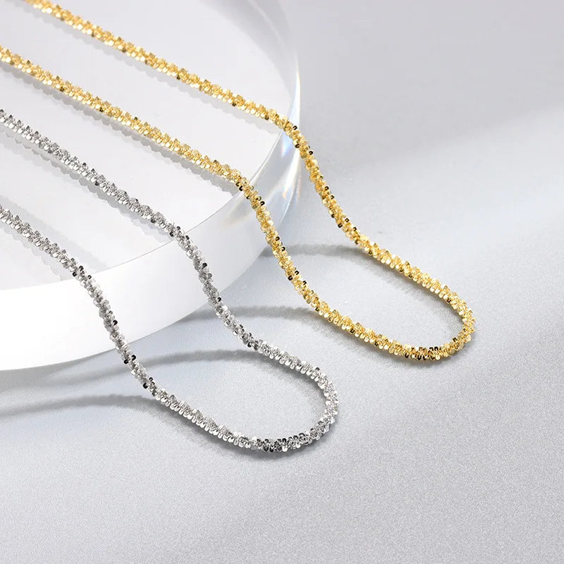 Collar brillante de Color plateado para mujer, gargantilla de cadena de clavícula a la moda, accesorios de joyería para fiesta y boda coreanos para niñas